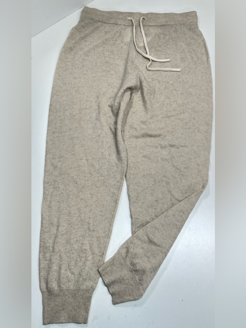 Johnny Was Calme 100% Cashmere Spring Joggers New With Tags Size XL Beige Taupe